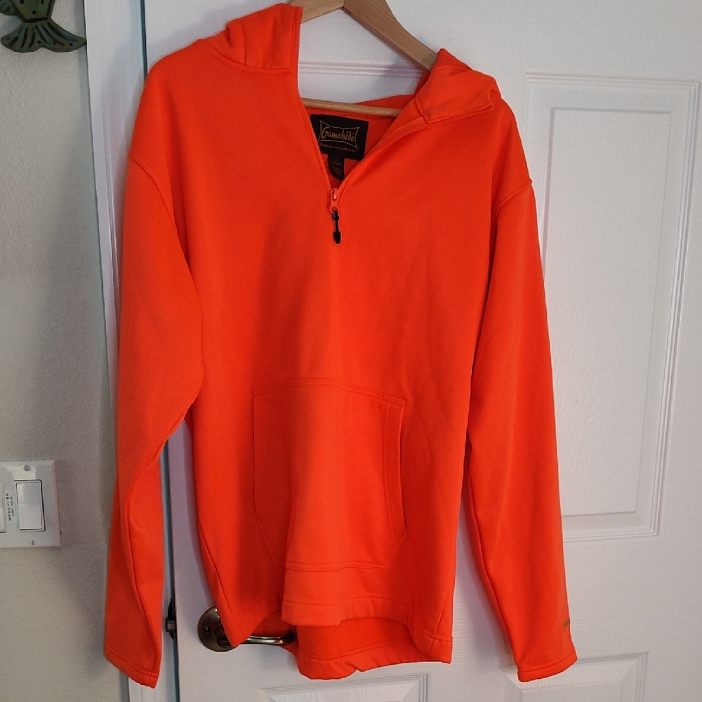 Men's Vibrant Orange Zip-Up Sweater